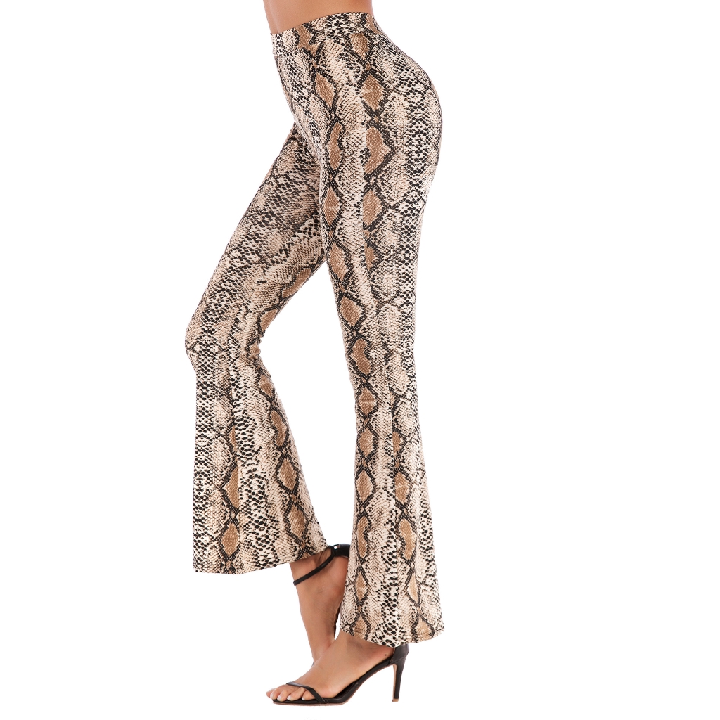 Ins Women's Autumn Slim Slimming Leopard Flared Pants Female High Waist Wide Leg Trousers | BigBuy360 - bigbuy360.vn