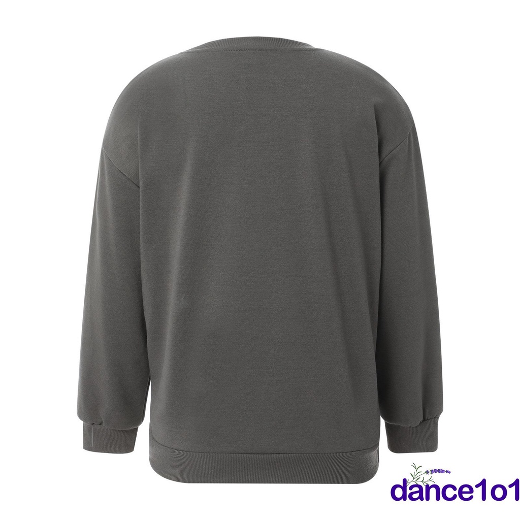 Áo nỉ dài tay cổ tròn form rộng in họa tiết hoạt hình cho nữ