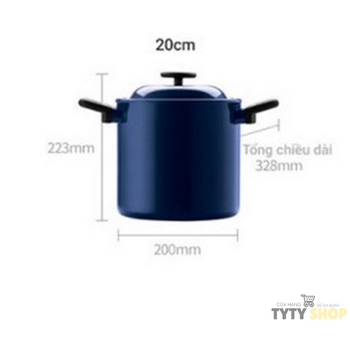 Nồi hầm Decor Lock&Lock 20cm thân cao LDE1204IH màu xanh navy
