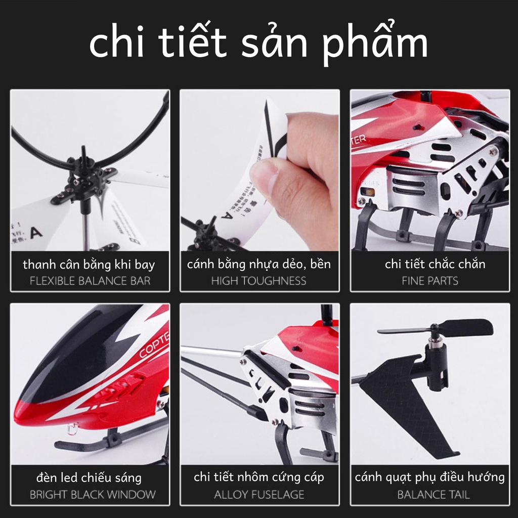 Máy bay điều khiển từ xa khung kim loại kèm dây sạc pin cao cấp - máy bay trực thăng điều khiển cho bé BOBIKIDS MB01
