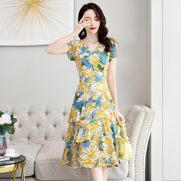 ĐẦM XOÈ HOA XẾP TẦNG XINH YÊU NGẤT NGÂY | ĐẦM XOÈ TẦNG | BigBuy360 - bigbuy360.vn