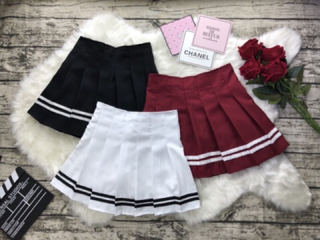 Chân váy tennis viền sọc, kèm hình thật ảnh sàn | BigBuy360 - bigbuy360.vn