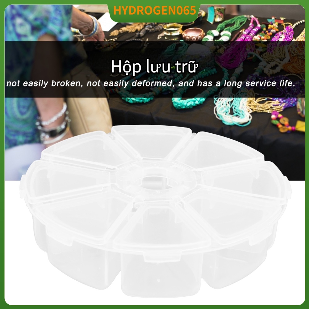 Hộp đựng đồ trang sức Chất liệu nhựa trong suốt lưu trữ nhiều lưới cho tay ‑ Làm bằng hạt rời Hydrogen065