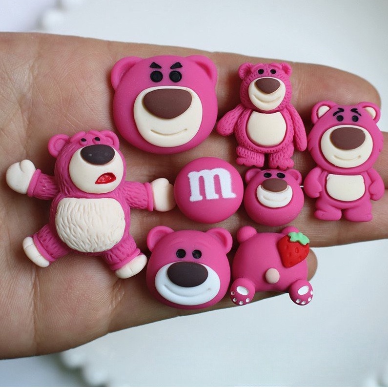 Jibbitz, Sticker Gắn Trang Trí Giày Dép Crocs Hình Gấu Đỏ