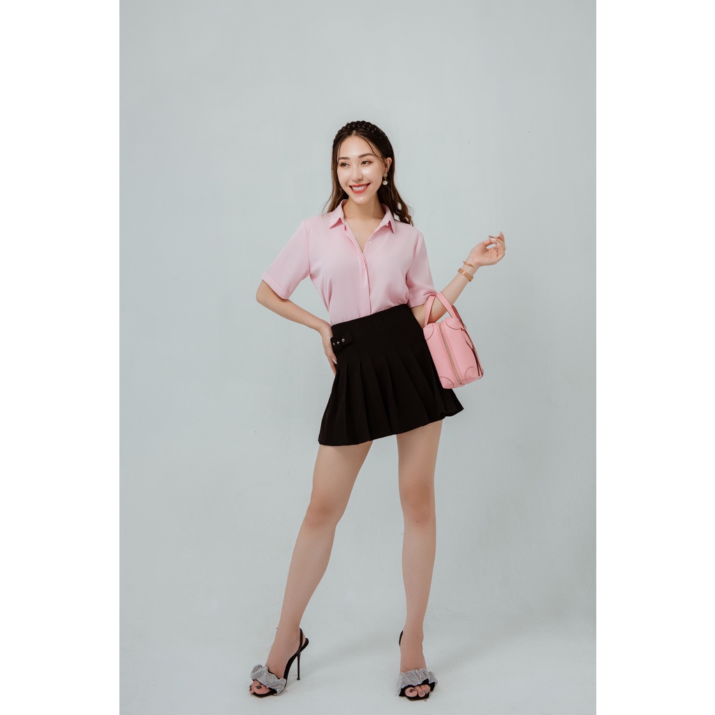 Sơ mi cổ đức cộc tay lụa KOKA 23504