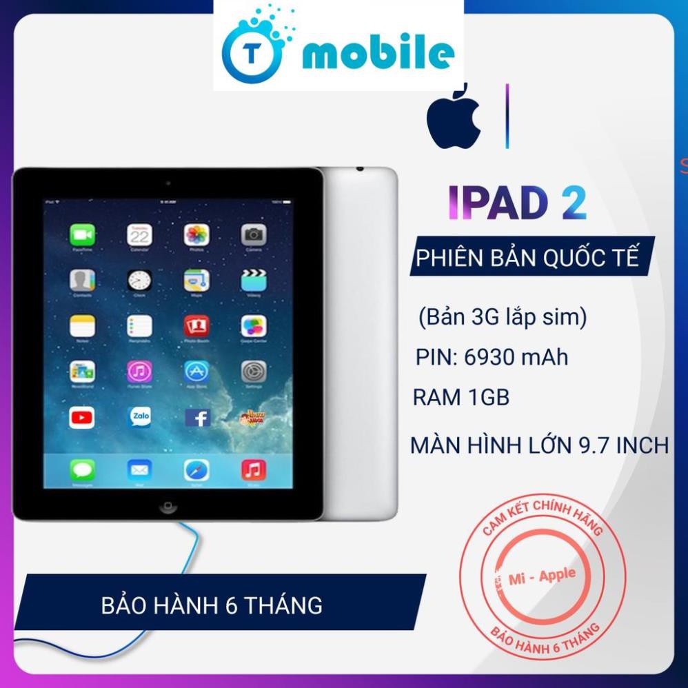 Máy tính bảng iPad 2 bản 3G lắp sim full phụ kiện