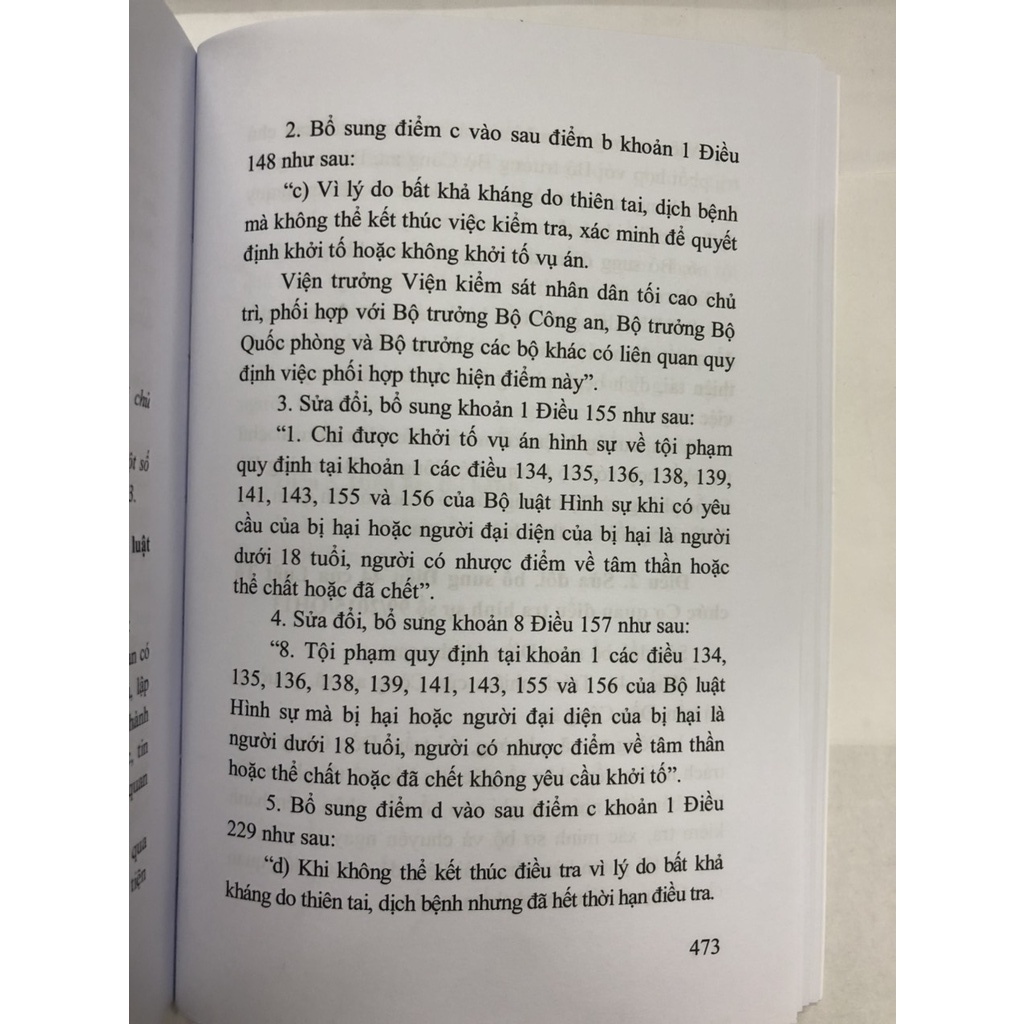 Sách Bộ luật tố tụng hình sự năm 2015 (được sửa đổi, bổ sung năm 2021)