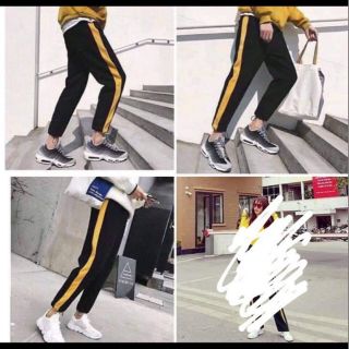 Quần jogger nỉ sọc vàng
