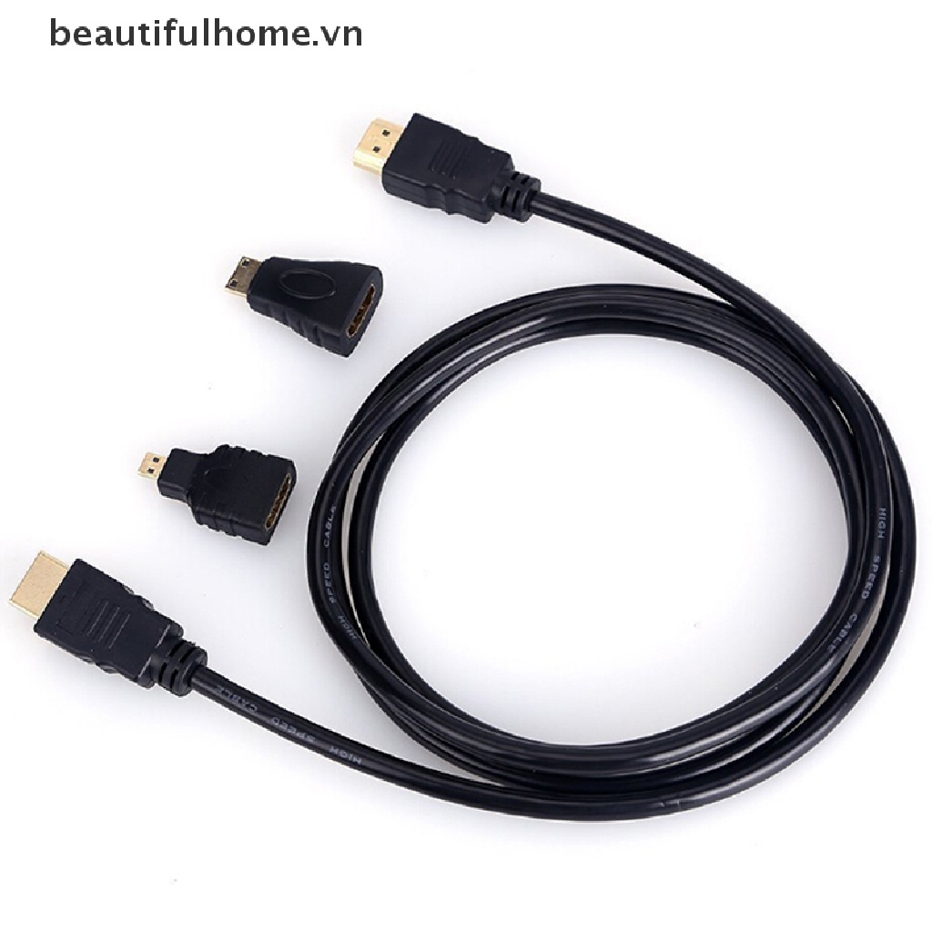 Bộ Cáp Tốc Độ Cao 3 Trong 1 + Bộ Chuyển Đổi Micro Hdmi + Hdmi Mini