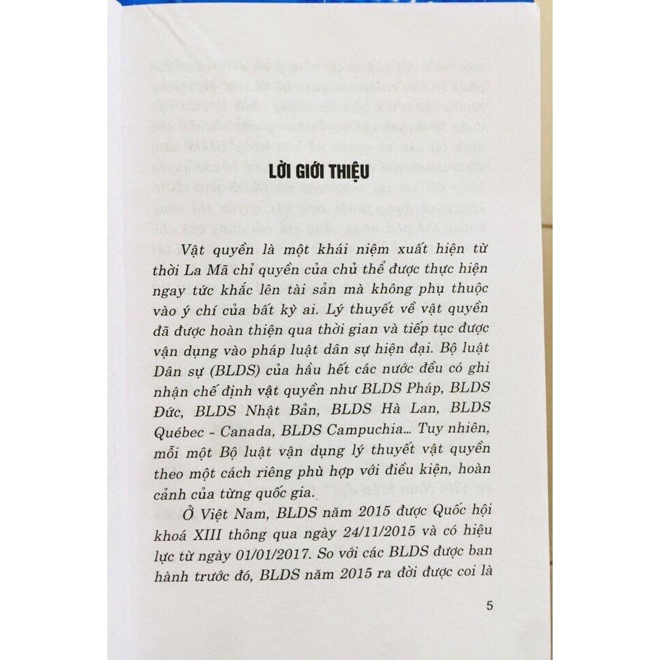 Sách - Vật quyền trong pháp luật dân sự Việt Nam hiện đại