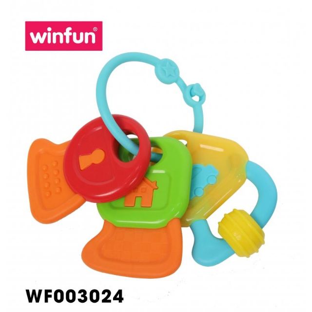 Set 3 món đồ chơi điện thoại, Vô lăng phát nhạc kèm chìa khóa gặm nướu Winfun 3025