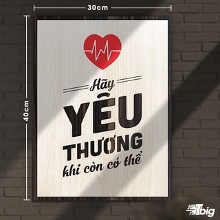Tranh tạo động lực TBIG115: Hãy yêu thương khi còn có thể 30x40cm
