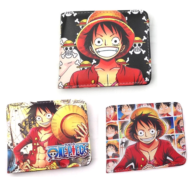 Ví Da Ngắn Mini In Hoạt Hình One Piece Lufei Solon Thời Trang Cho Nam Và Nữ