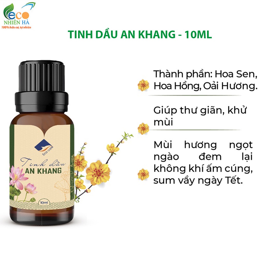 Combo tinh dầu thơm phòng Ecocare 10ml, tinh dầu Tết An Khang, Phú Quý, Trường Thọ