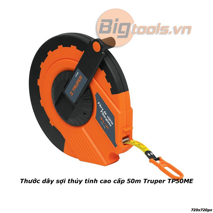 Thước dây sợi thủy tinh cao cấp 50m Truper TP50ME - 12640, Vỏ ngoài được làm từ nhựa ABS, chịu lực tốt