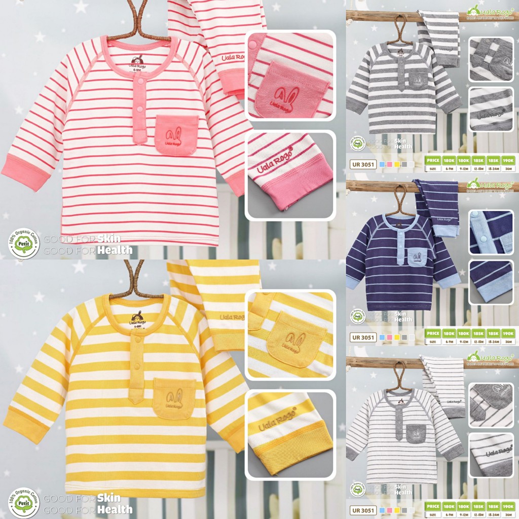 Bộ bổ trụ UALA & ROGO vải petit siêu mềm mịn 3051