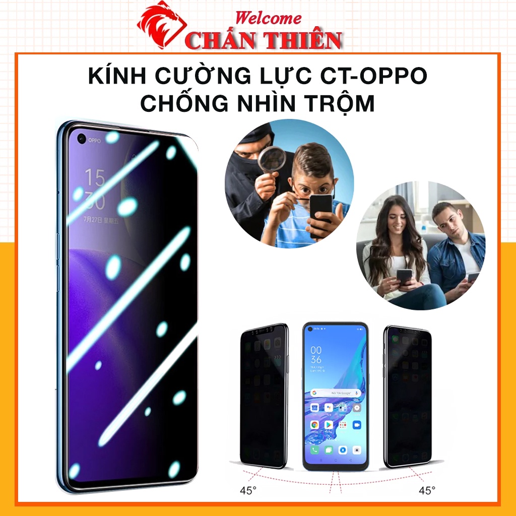 Cường lực chống nhìn trộm oppo a77 a57 a54 a74 a94 a55 a53 a76 a52 f11 pro f9 reno 2f 6z 7z 8 f7 5g tổng hợp Kính-