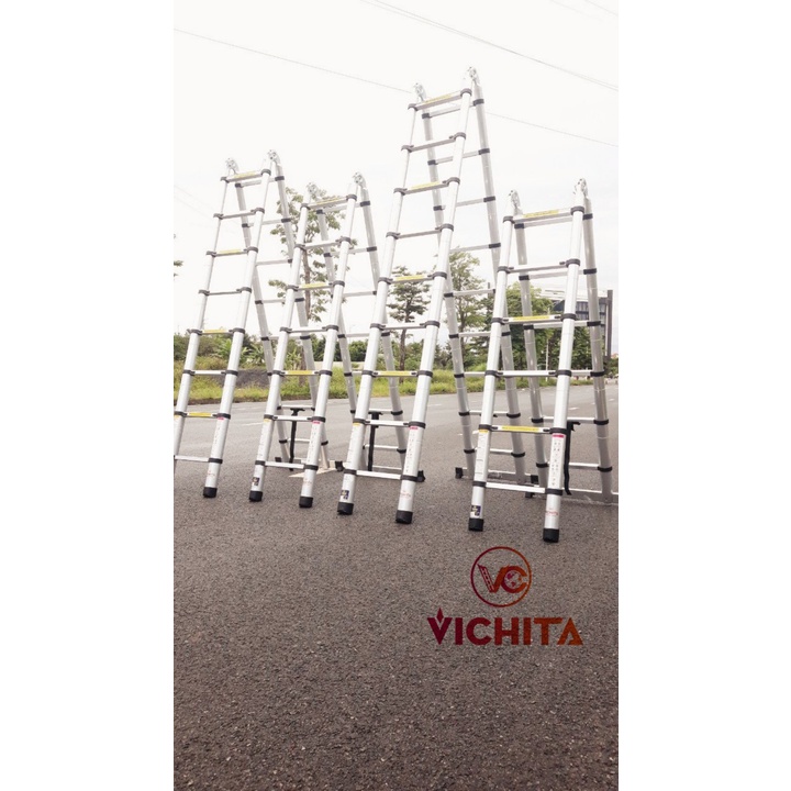 Thang Rút Đôi Chữ A 4.4M(2.2+2.2)M - VICHITA [Tặng 2 Chốt Thang]