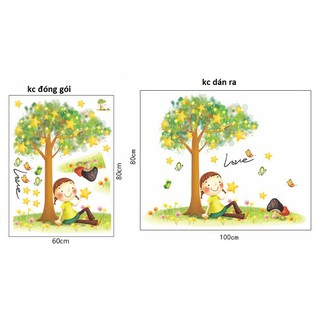 decal dán tường cây sao