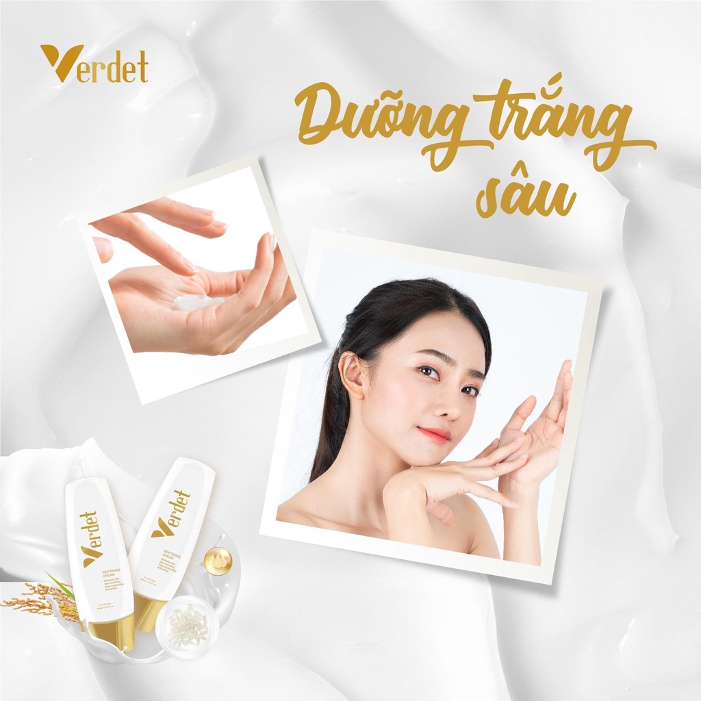 Kem Tươi Verdet: VERDET WHITENING CREAM MADE IN KOREA, Bật tông rõ rệt, cho mọi loại da