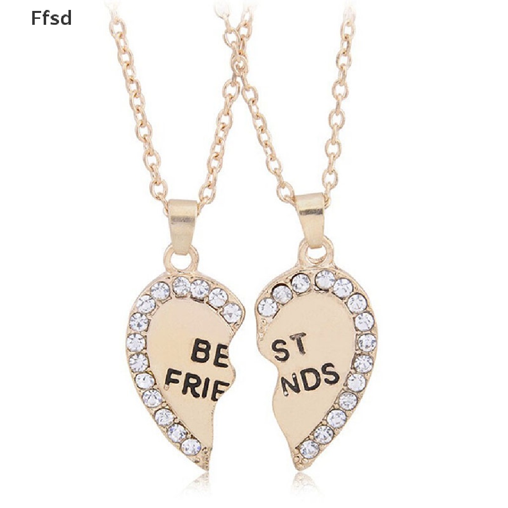 {Ffsd} Vòng cổ Mặt Ghép Hình Trái Tim Ghép Nối Phối Chữ Best Friend Thời Trang Cho Nữ