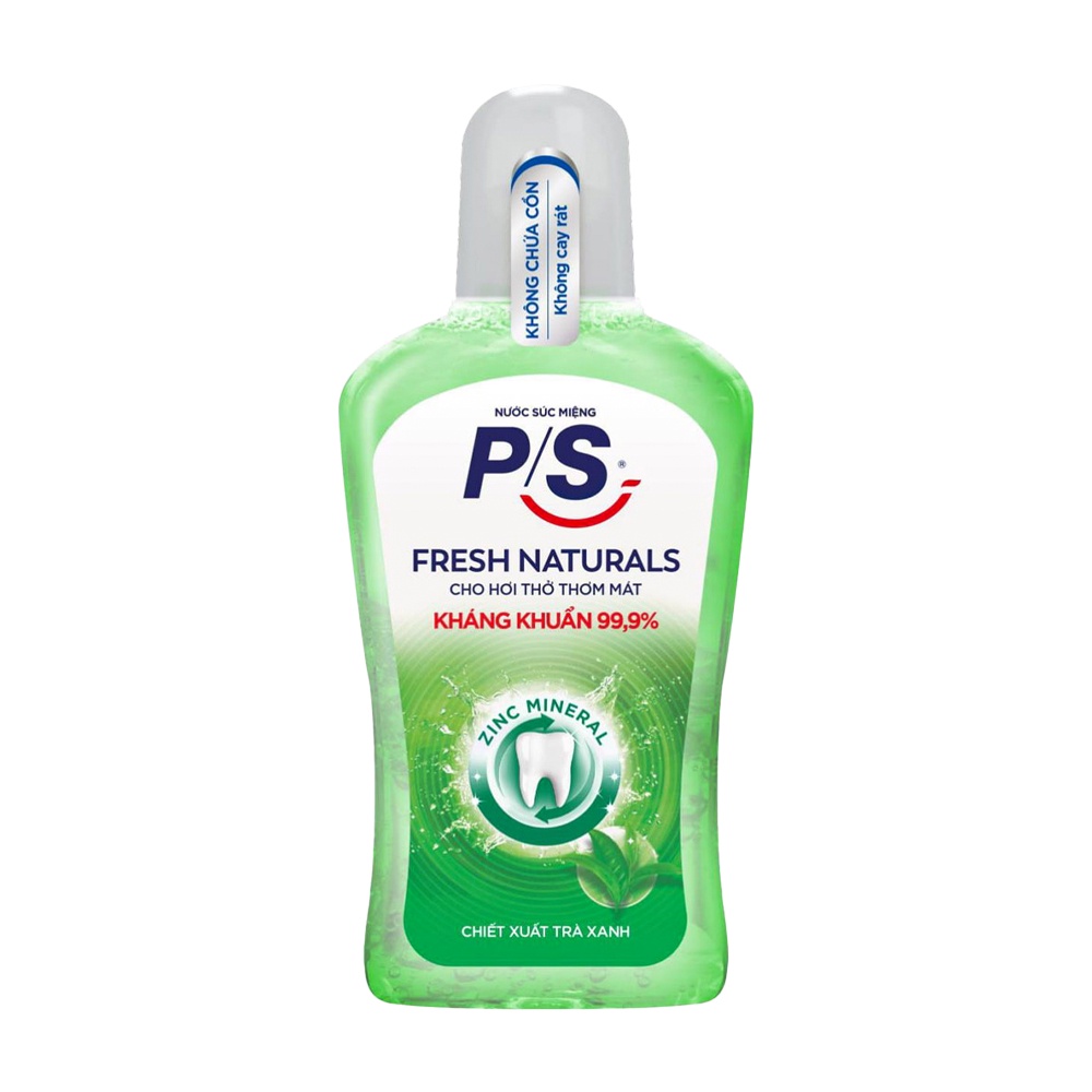 Nước súc miệng P/s hương trà xanh Fresh Naturals (Chai 500ml)