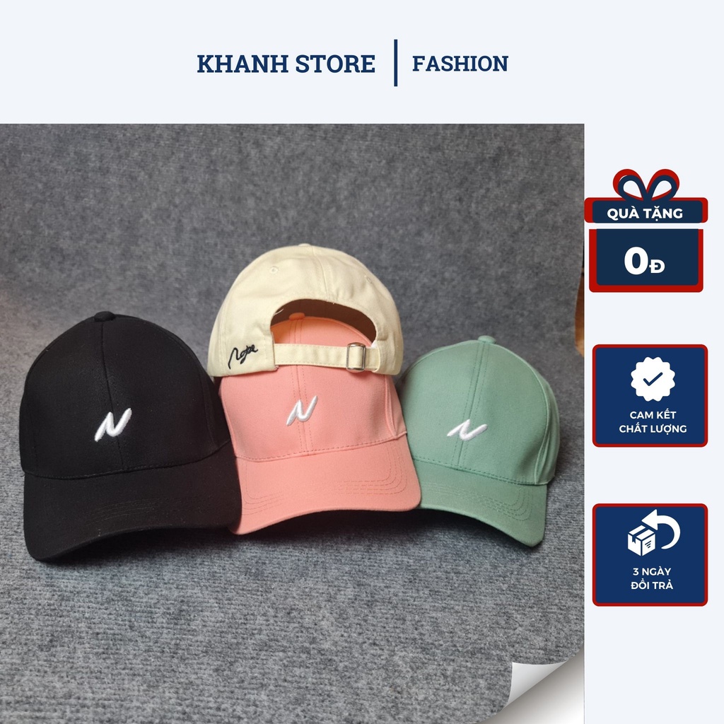 Mũ lưỡi trai, nón kết thêu hình chữ N phong cách ulzzang form unisex