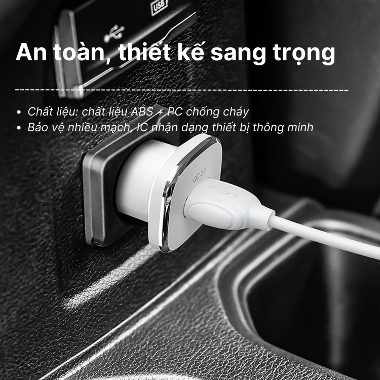Tẩu Sạc Ô Tô Borofone BZ12A - Tẩu Sạc Xe Hơi Cao Cấp