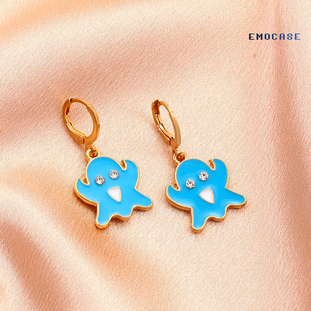 1 Đôi Bông Tai Hợp Kim Hình Ma Đính Đá Màu Sắc Kẹo Ngọt Phong Cách Halloween Dành Cho Nữ