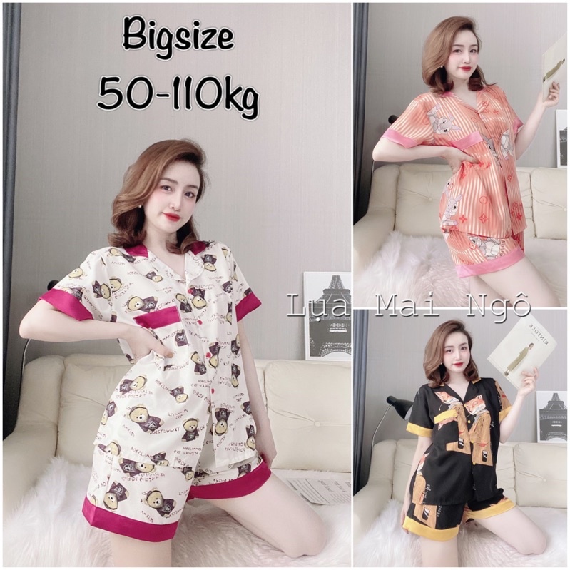 (45-110kg) Đồ Bộ Lụa Nhật Bigsize hàng thiết kế, chất vải mát