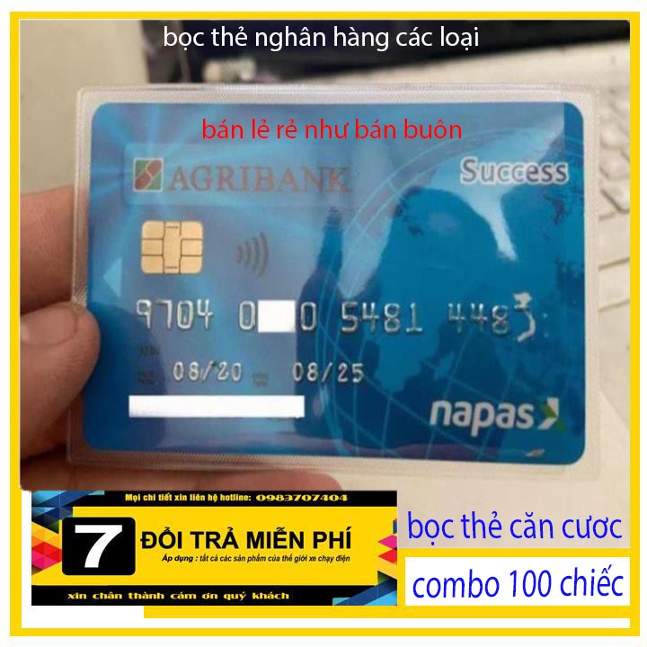 Set 100 túi đựng thẻ căn cước công dân, túi bọc, bao đựng, vỏ bọc thẻ trong suốt đa năng tiện dụng