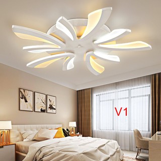 Đèn ốp trần Led trang trí phòng khách và phòng ngủ kiểu mẫu hiện đại có điều khiển tăng giảm 3 chế độ sáng mã V1