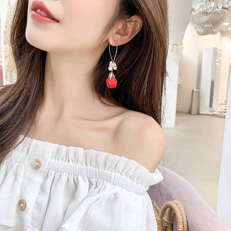 Đôi hoa tai hình hoa hồng thời trang cho nữ