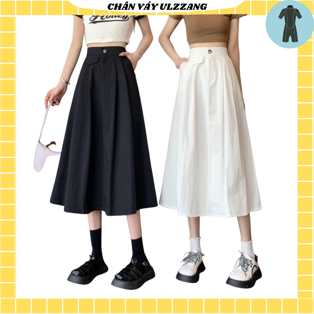 Hình ảnh Chân váy dài chữ a phong cách hàn quốc , thiết kế lưng thun , váy chất liệu kaki mềm + lớp lót trong , MS : 23 #1