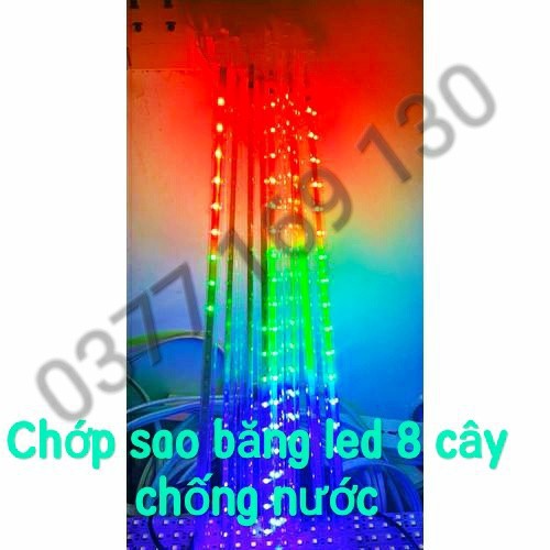 Bộ đèn led sao băng 5 tất 8 cây nhiều màu