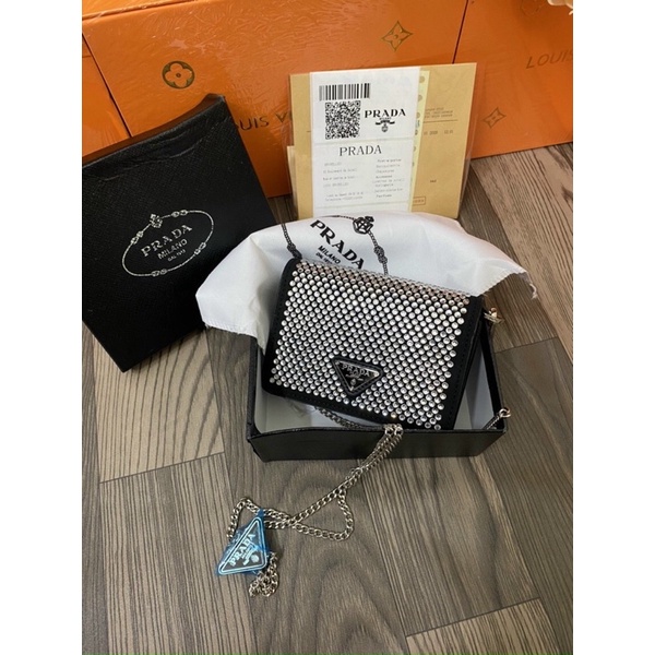 Túi Xách Prada đính đá mini