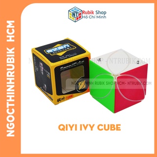 Rubik biến thể qiyi/ qiyi ivy cube stickerless - biến thể 6 mặt maple leaf skewb lá phong black base