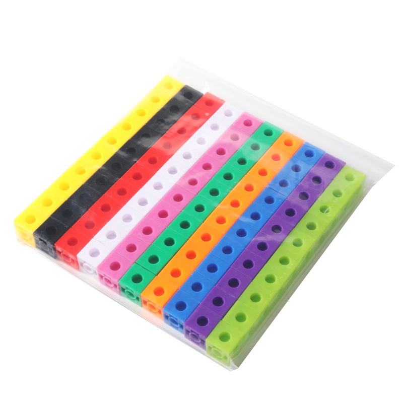 Linking cube blocks  - Khối lập phương 10 màu sắc dành cho bé học toán và lắp ghép