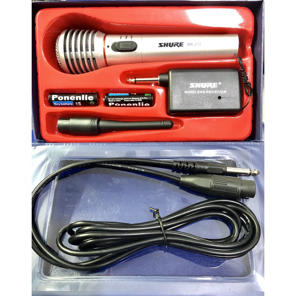 MICRO ĐA NĂNG] Micro Karaoke 2in1 SHURE MA-210 Không Dây Và Có Dây | Shopee  Việt Nam