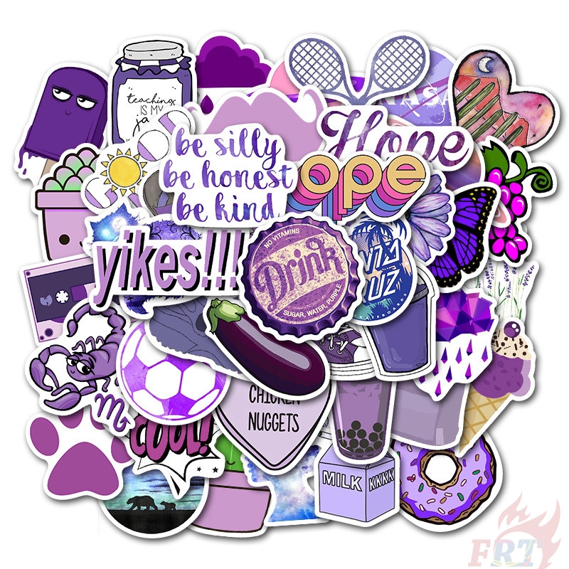 ❉ Ins Purple Romantic Series 01 Stickers ❉ 50Pcs/Set DIY Fashion Mixed Luggage Laptop Skateboard Doodle Decals Stickers