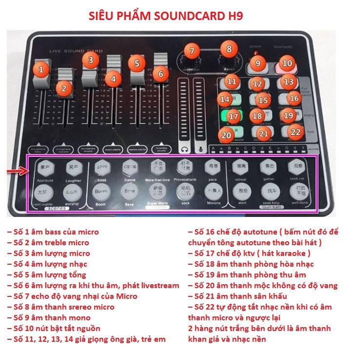 Soundcard MKAI H9 – Thu Âm Hát Live Stream, Karaoke, AutoTune, Giả Giọng, Cực Hay, Có Bluetooth