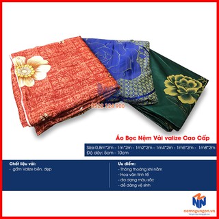 Áo bọc nệm thẳng vải Valize - 2 mặt khóa kéo dành cho nệm dày từ 5 đến 10cm