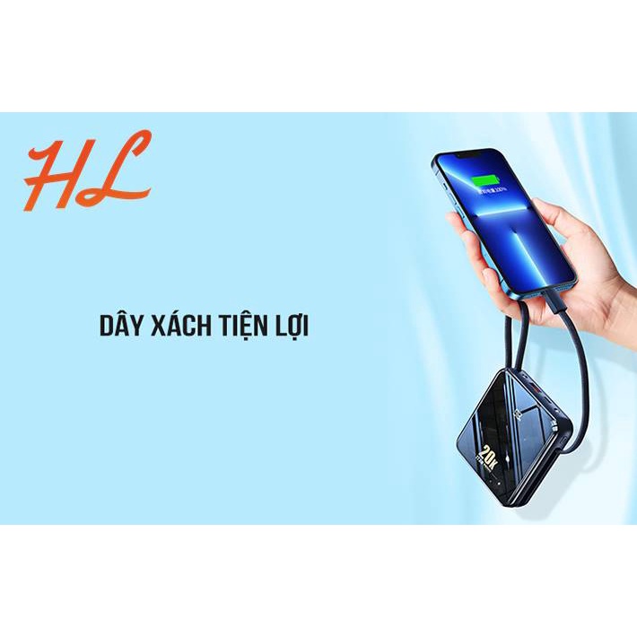 Sạc Nhanh Pin Sạc Dự Phòng 20.000 Mah Remax Rpp-51, Có Kèm Cáp Sạc Sẵn