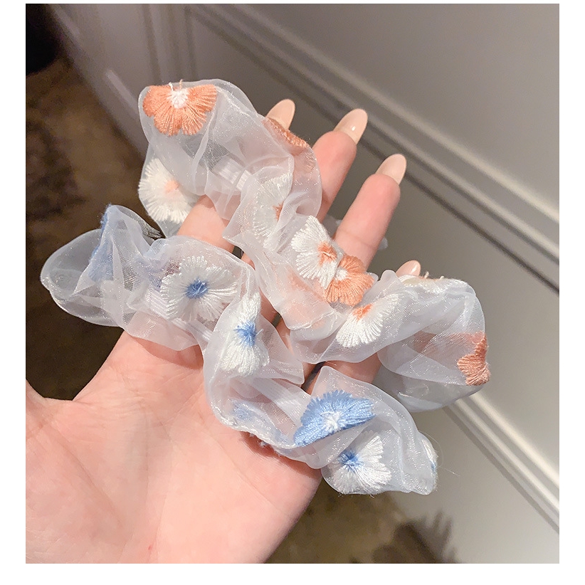 1pc Dây Buộc Tóc Thêu Hoa Xinh Xắn Dành Cho Nữ