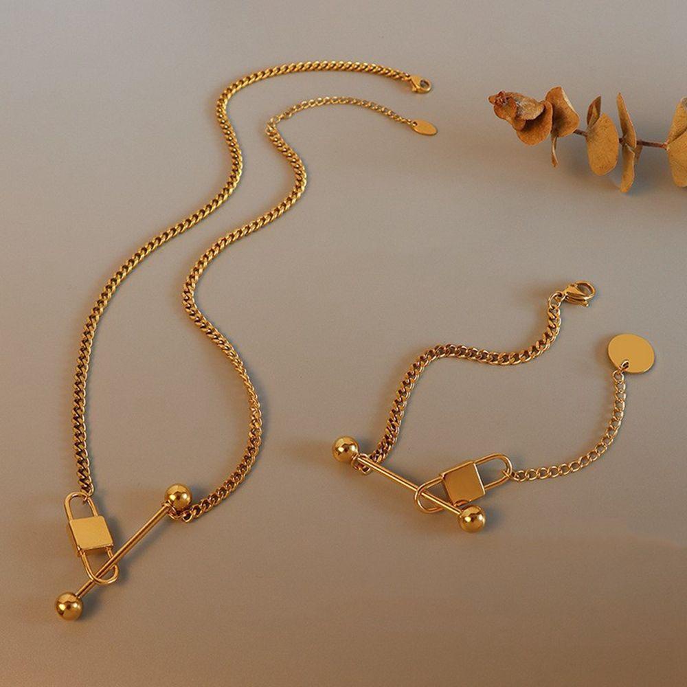 ANEMONE Vòng cổ Thép Titan Mặt Quả Cầu Cân Bằng Phong Cách Hàn Quốc