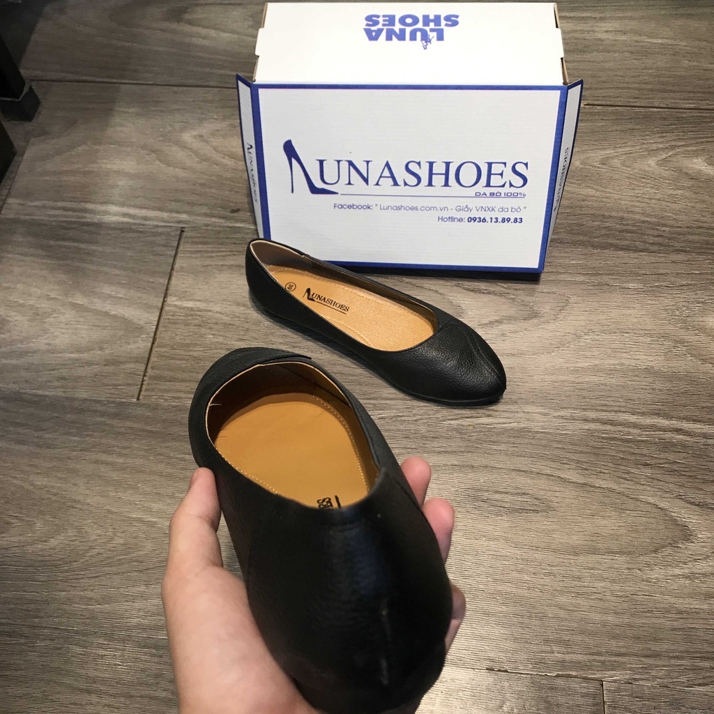 Giày moca nữ Lunashoes 1073 giầy đế bệt mũi nhọn cho mẹ cao cấp nhiều màu bảo hành 24 tháng Fullbox hàng vnxk