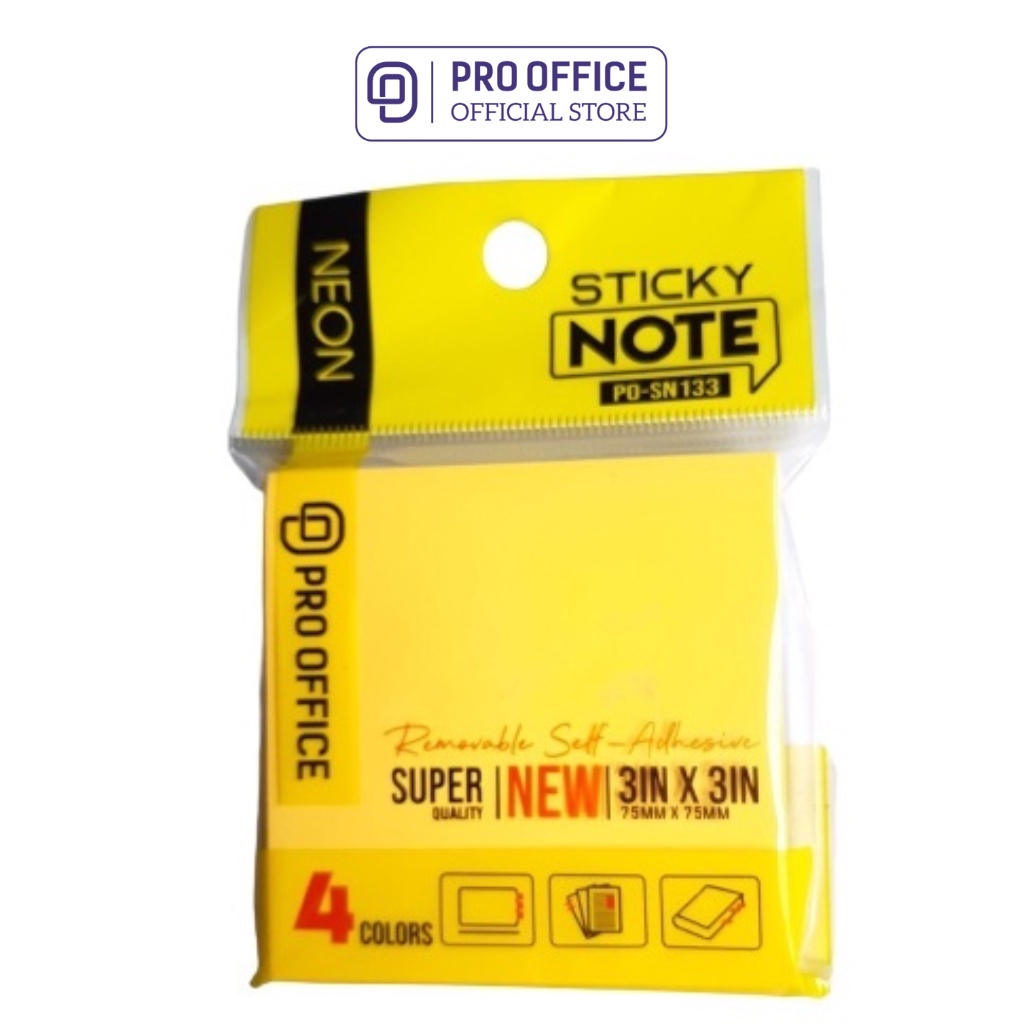 Giấy Ghi Chú PRO OFFICE Bám Dính Chắc Chắn, Bắt Mực Tốt, Nhanh Khô SN123/133/143