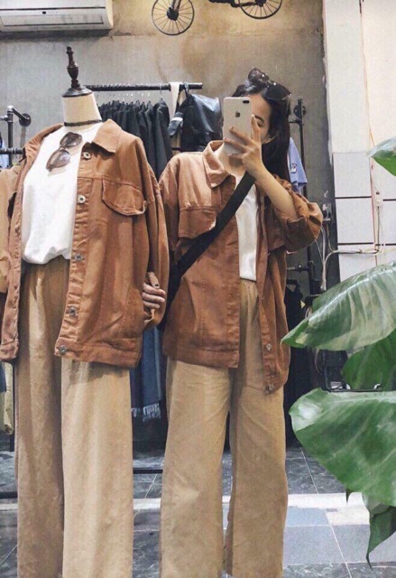 Áo khoác sơ mi Kaki khuy kim loại phong cách | BigBuy360 - bigbuy360.vn