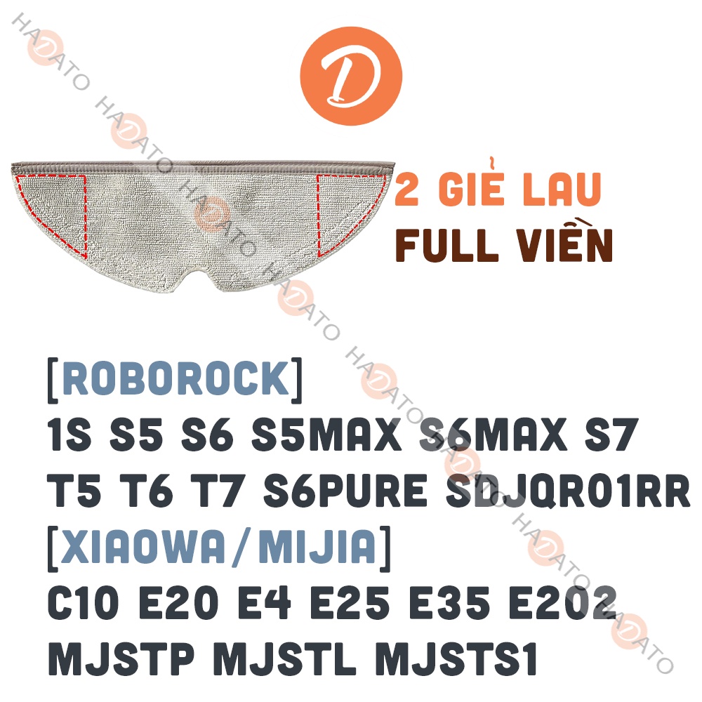 Giẻ lau Khăn lau robot Robot Xiaomi Roborock S5 S6 S7 Max Mijia Gen 2 Mop P Mop Essential 1C W10 W10 PRO FULL