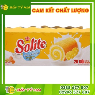 Bánh bông lan cuộn kem vị bơ sữa Solite hộp 360g (20 cái)